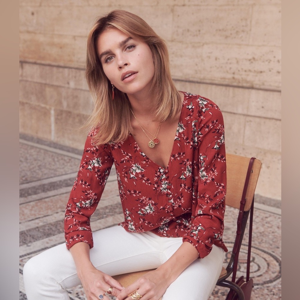 Sezane Heloise Jumper - red floral